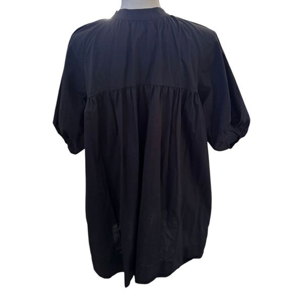 EVERLANE The Shirred Mini Yoke Dress in Black Large - Picture 5 of 7